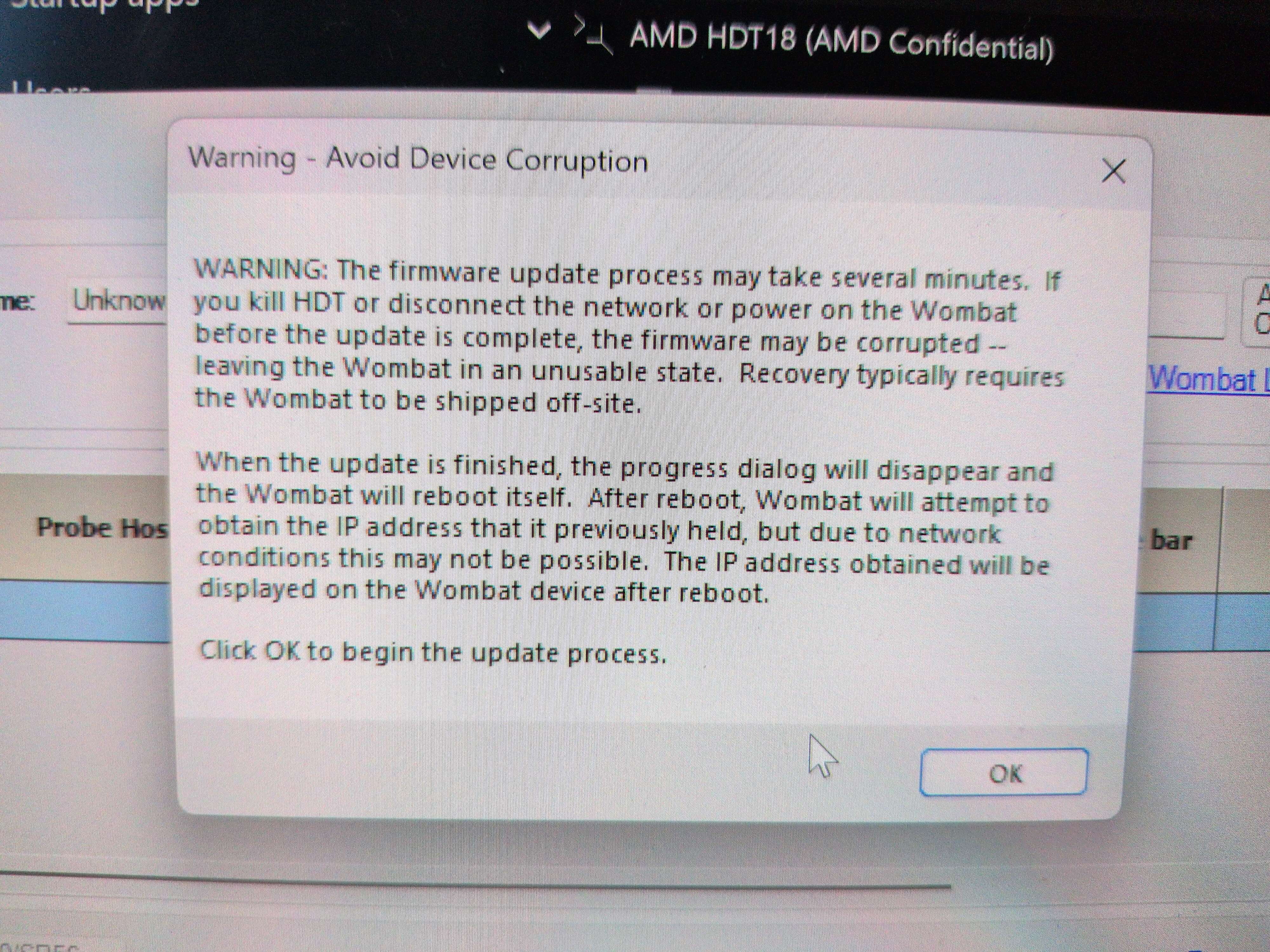 Wombat Firmware Upgrade